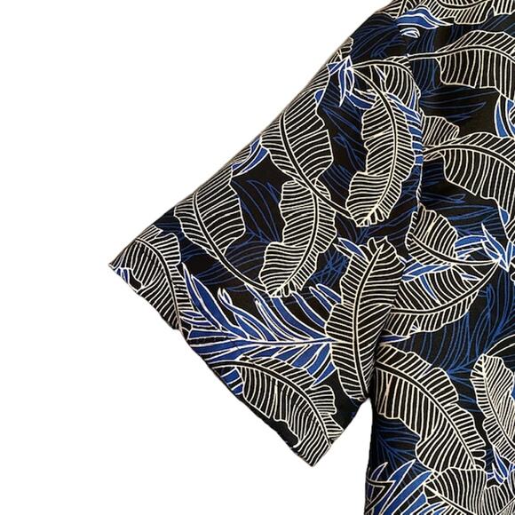 Cellabie Navy Blue Floral Cotton Blend Short Sleeve Button Front Shirt Men Sz XL - Picture 3 of 10